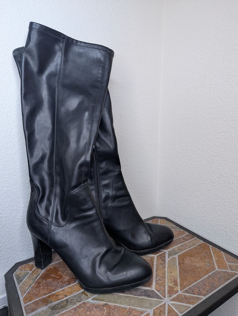 Franco Sarto Ilana Tall Faux Leather Boots 10/40 Rave Festival Goth Grunge Punk